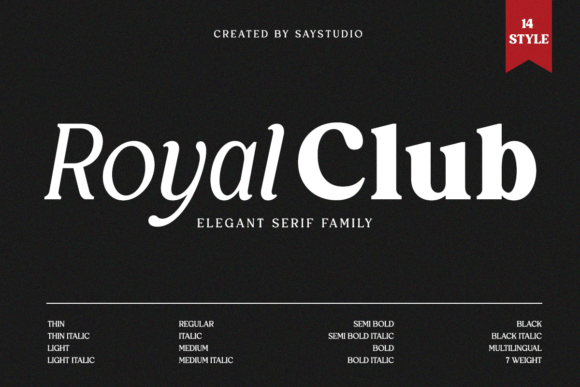 Royal Club: The Elegant Serif Font for Polished Brand Identity
